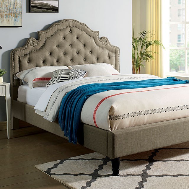 Furniture Of America Aubree Transitional Gray Bed Model CM7537GY-Queen Bed