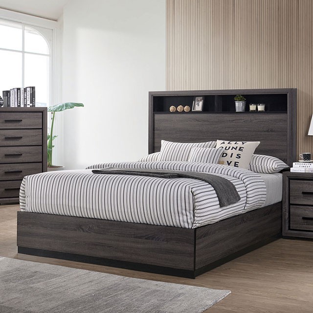 Furniture Of America Conwy Contemporary Gray Bed Model CM7549-Queen Bed