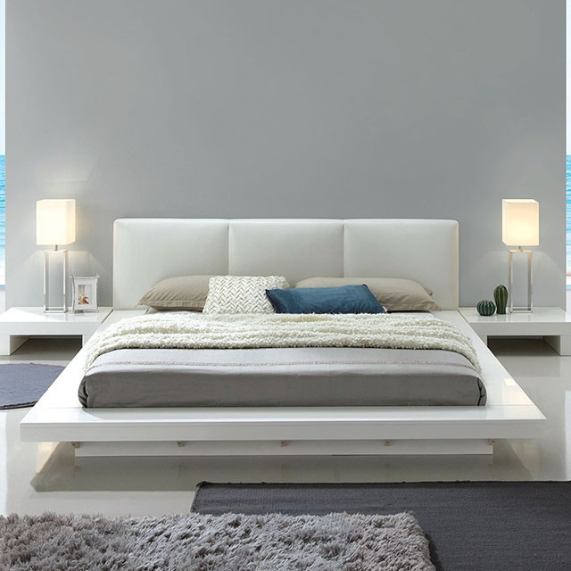 Furniture Of America Christie Contemporary White Bed Model CM7550-Queen Bed