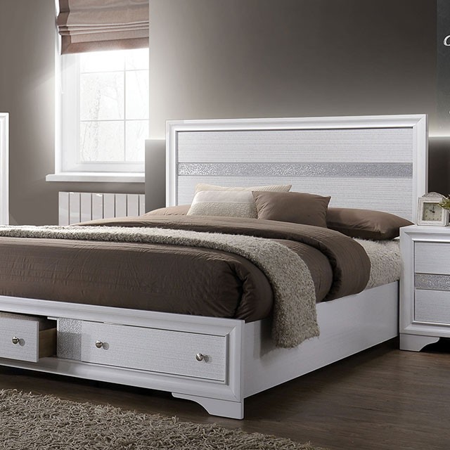 Furniture Of America Chrissy Contemporary White Bed Model CM7552-Full Bed