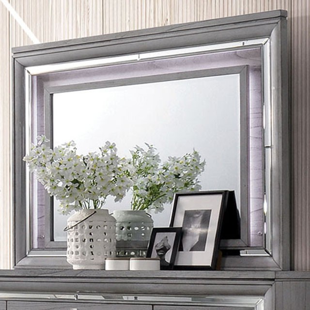 Furniture Of America Alanis Contemporary Light Gray Mirror Model CM7579M