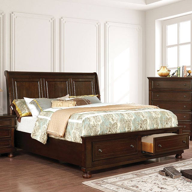Furniture Of America Castor Transitional Brown Cherry Bed Model CM7590CH-Queen Bed