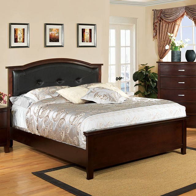 Furniture Of America Crest View Contemporary Brown Cherry Bed Model CM7599-Queen Bed