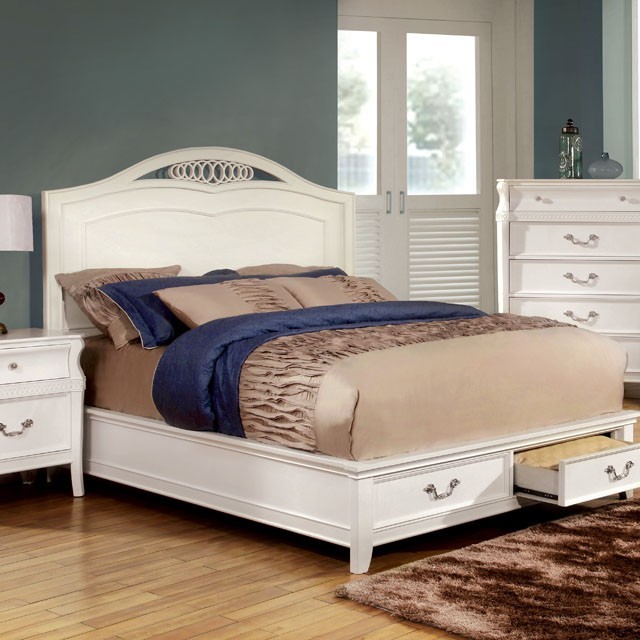 Furniture Of America Elvas Transitional White Bed Model CM7684-Queen Bed