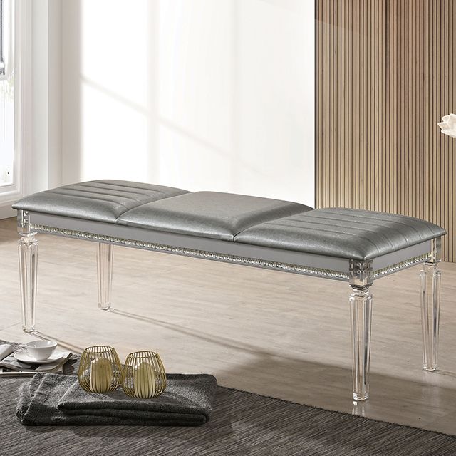Furniture Of America Maddie Contemporary Silver Bench Model CM7899SV-BN