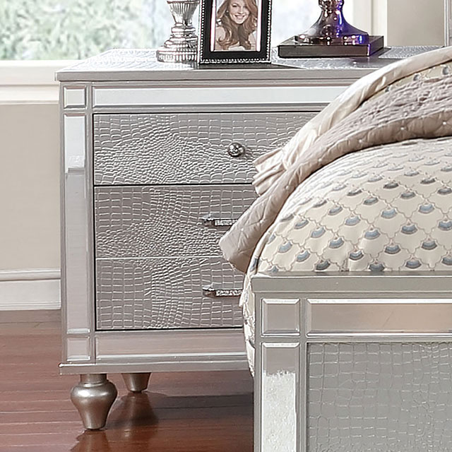 Furniture Of America Brachium Contemporary Silver Night Stand Model CM7977SV-N