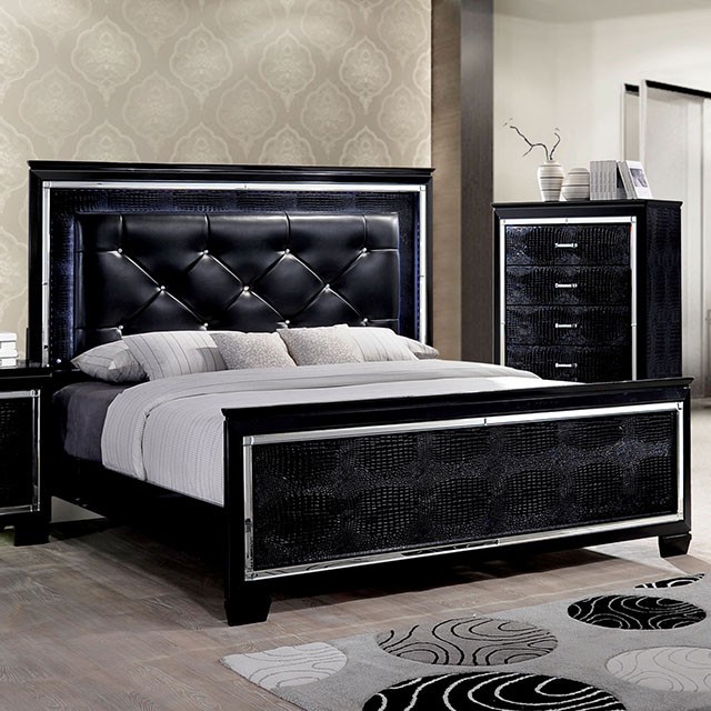 Furniture Of America Bellanova Contemporary Black Bed Model CM7979BK-Queen Bed
