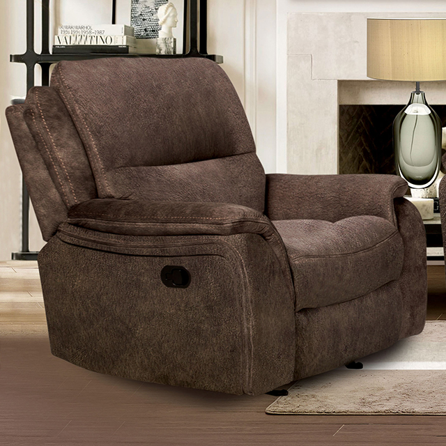 Furniture Of America Henricus Transitional Dark Brown Glider Recliner Model CM9911DB-CH