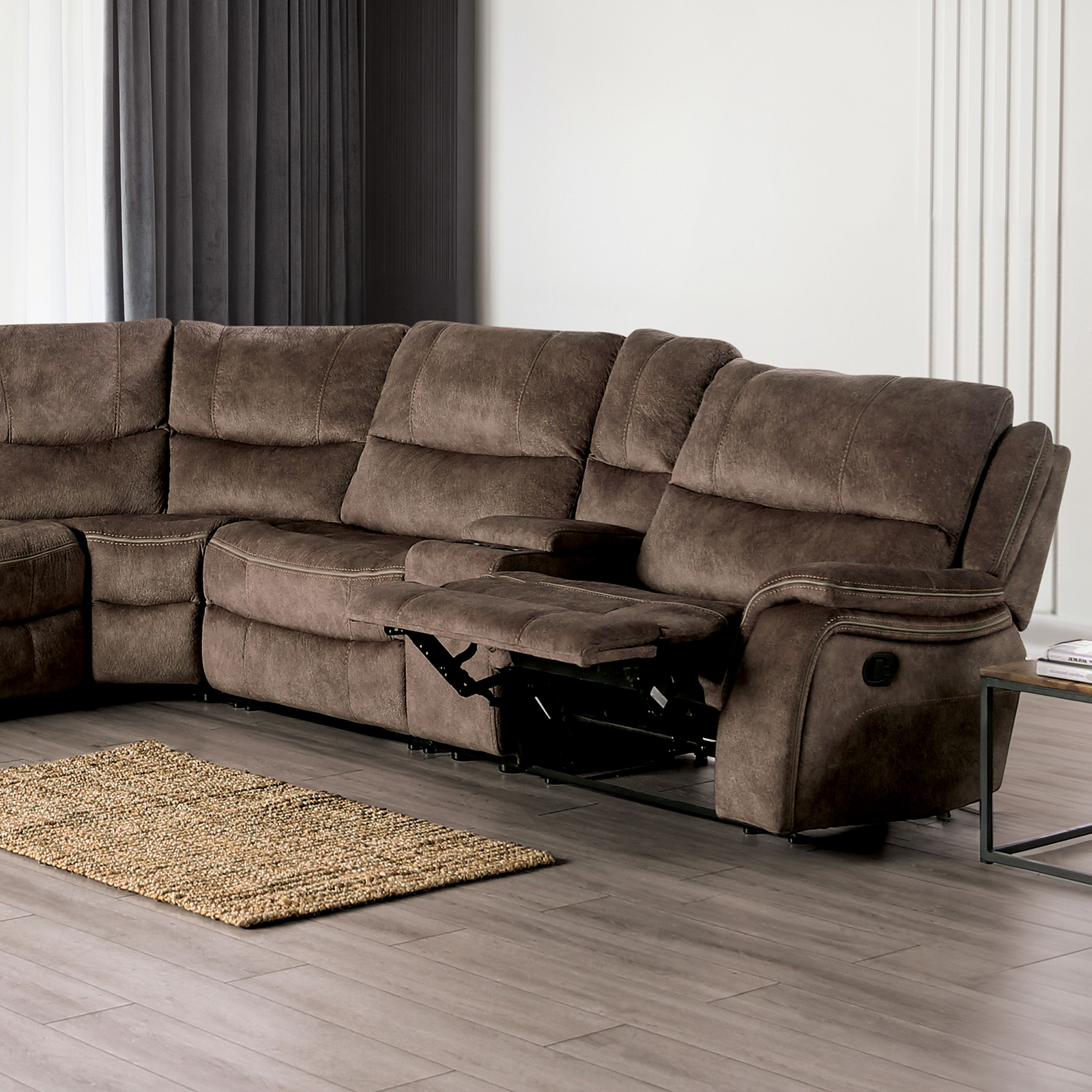 Furniture Of America Jerominus Transitional Dark Brown Sectional Model CM9912DB-SECT