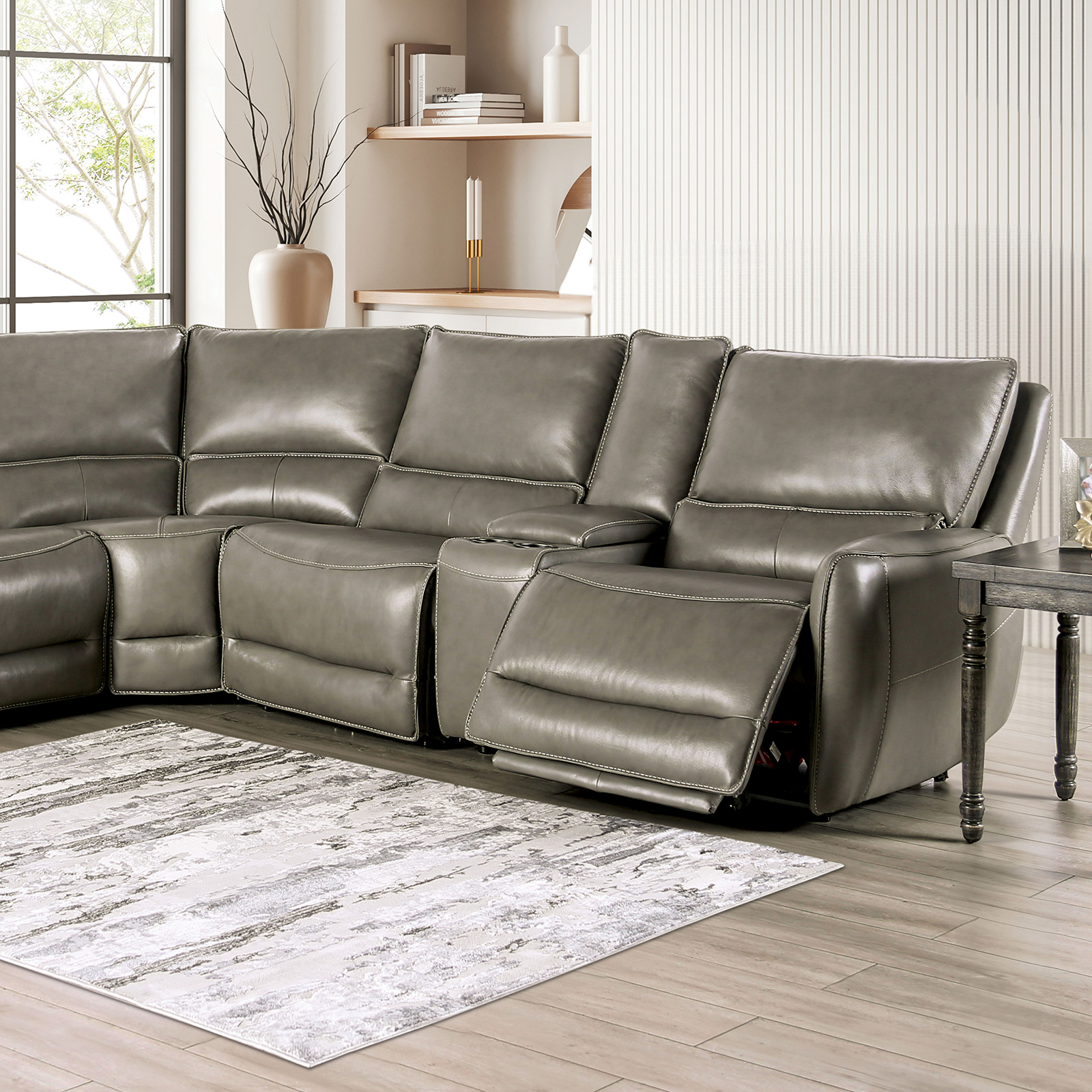 Furniture Of America Hestia Transitional Gray Power Sectional Model CM9920GY-SECT-PM