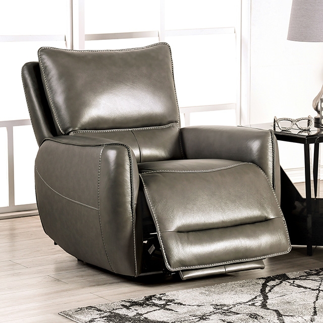 Furniture Of America Phineas Transitional Gray Power Recliner Model CM9921GY-CH-PM