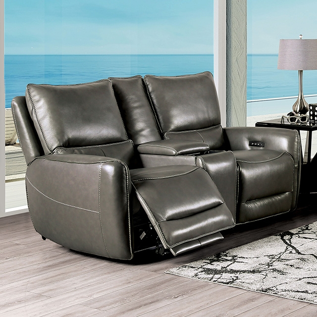 Furniture Of America Phineas Transitional Gray Power Loveseat Model CM9921GY-LV-PM