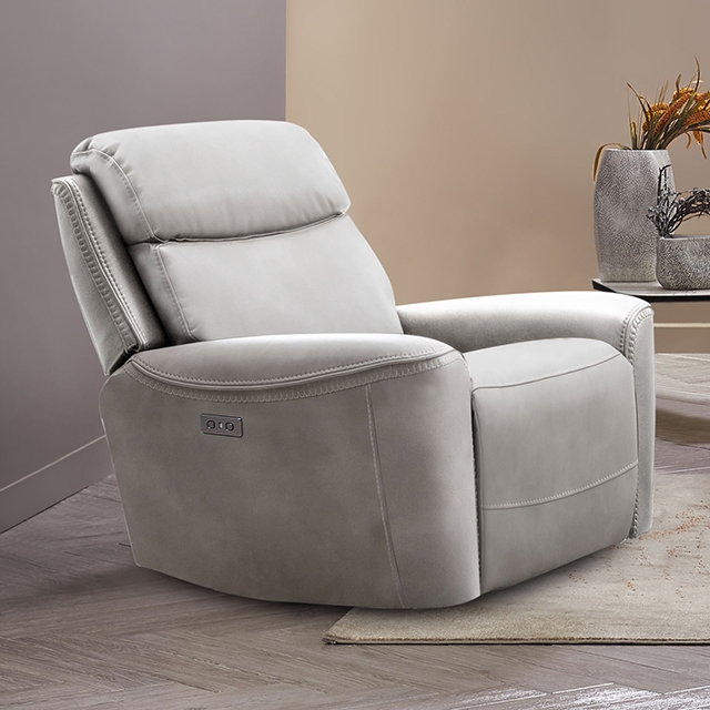 Furniture Of America Artemia Transitional Light Taupe Power Recliner Model CM9922FG-CH-PM