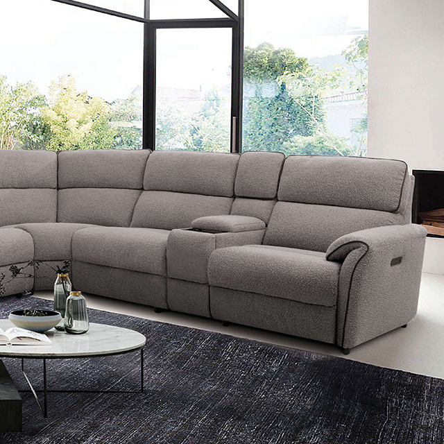 Furniture Of America Osanna Transitional Warm Gray Power Sectional Model CM9928SM-SECT-PM