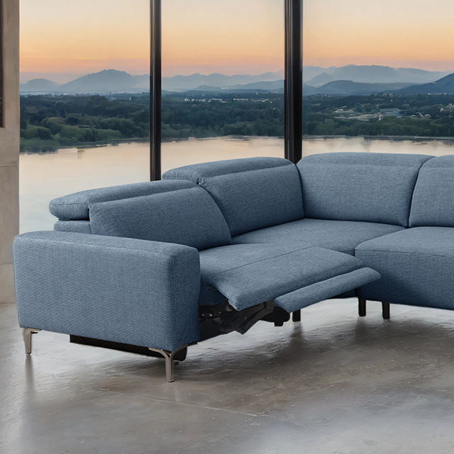 Furniture Of America Melancton Contemporary Blue Power Sectional Model CM9933BL-SECT-PM