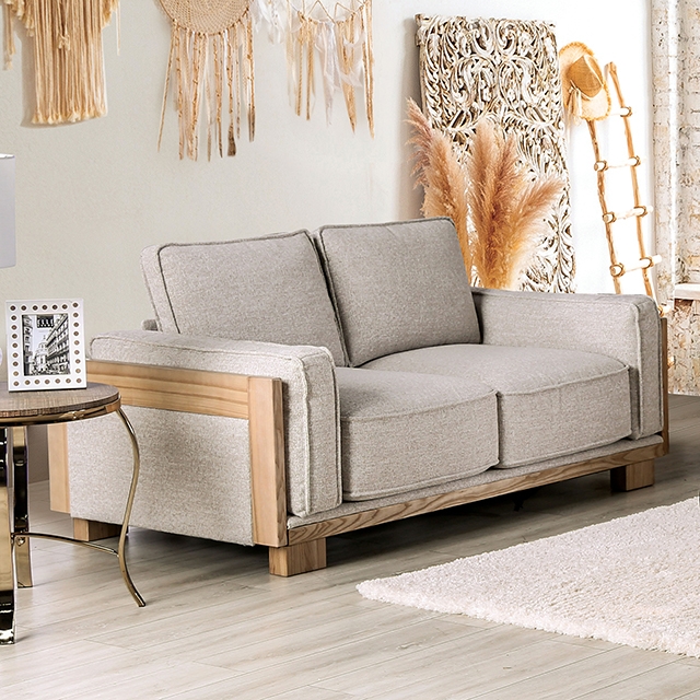 Furniture Of America Harstad Contemporary Light Brown/Natural Loveseat Model CM9983LB-LV
