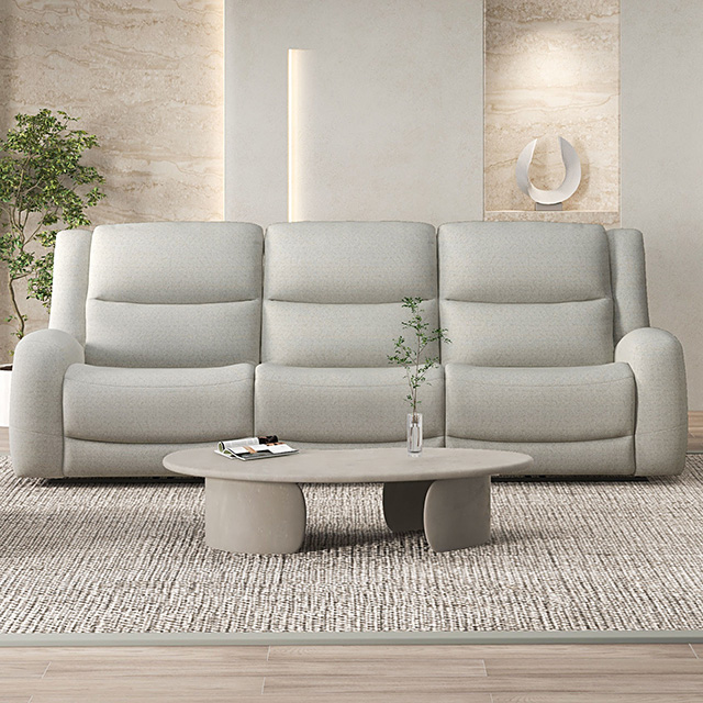 Furniture Of America Giraldus Transitional Beige Manual Recliner Sofa Model CM9988BG-SF-M
