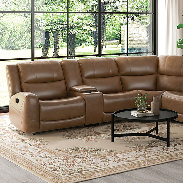 Furniture Of America Leolinus Transitional Brown Motion Sectional Model CM9989BR-M-SECT