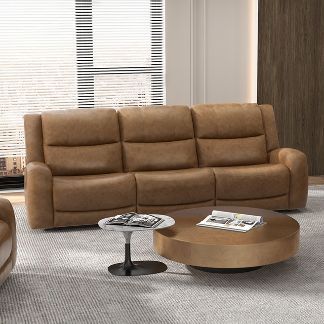 Furniture Of America Leolinus Transitional Brown Manual Recliner Sofa Model CM9989BR-SF-M