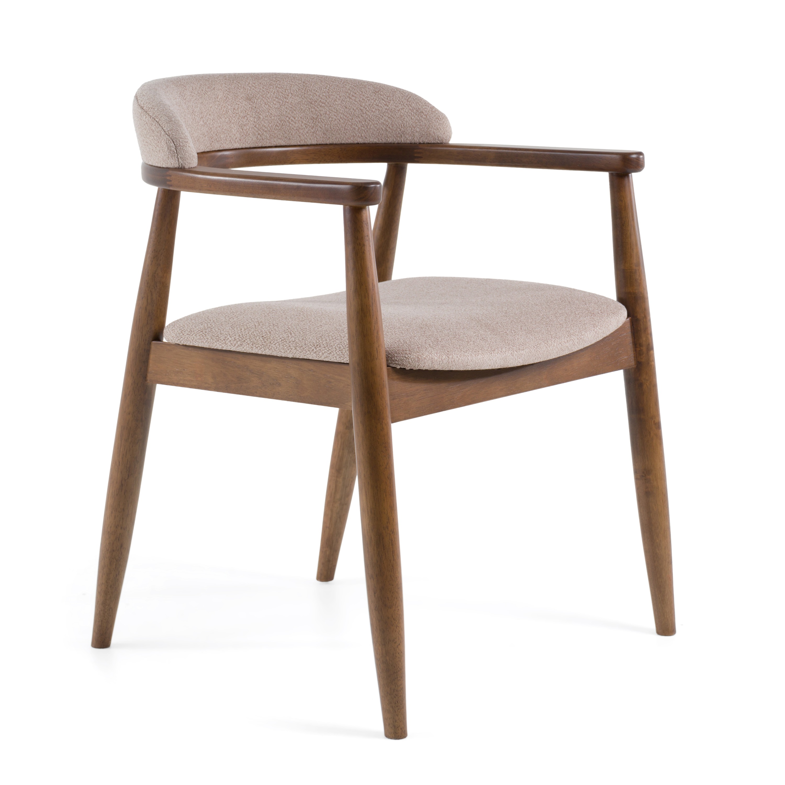 LA Furniture Cohen Mid-Century Modern Tan Fabric + Walnut Dining Chair VGMA-MI-1211-HAZ Contemporary Style by Vig Furnitrue Number 82620 Catch Home Goods