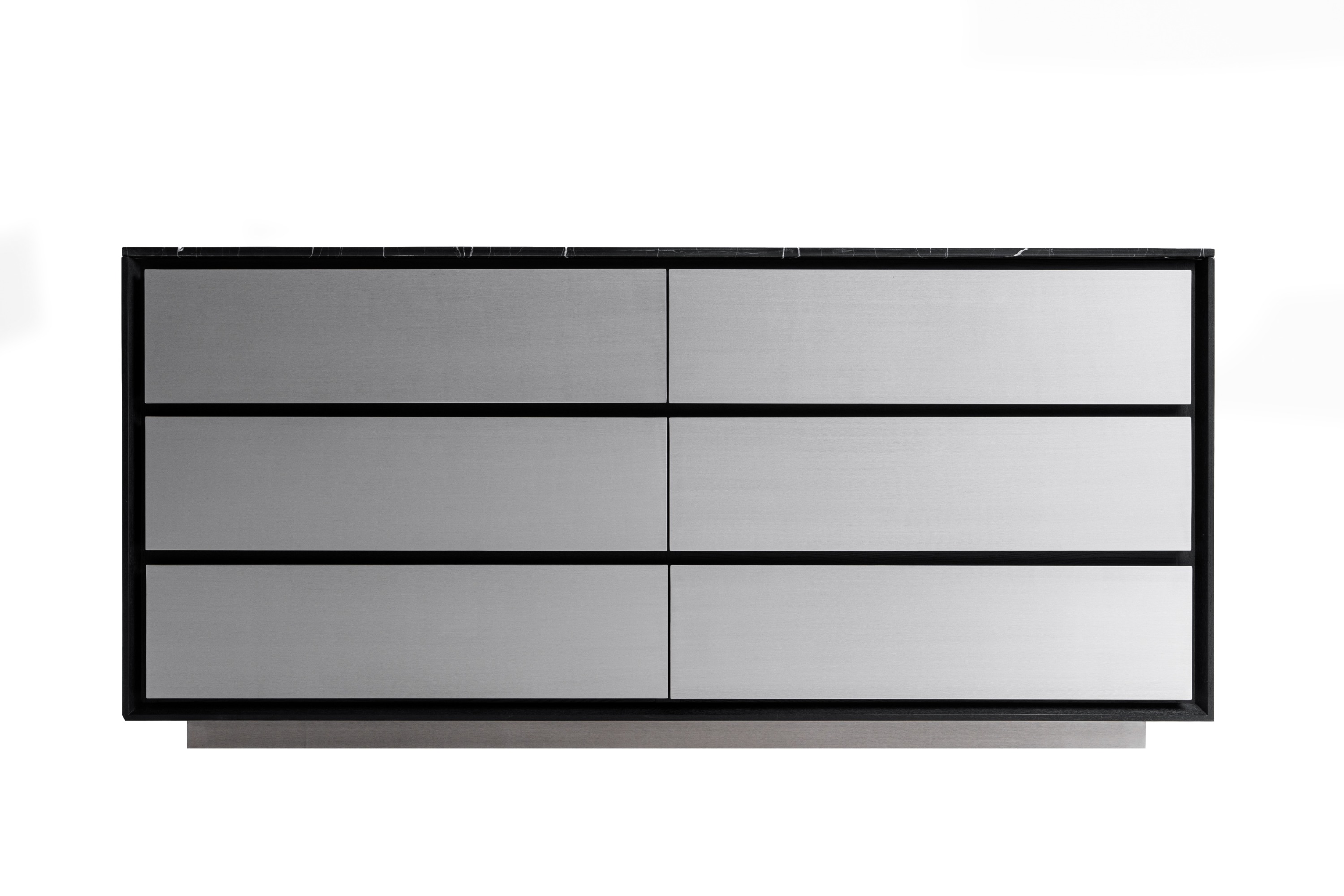 LA Furniture Concord Modern Black Marble + Black Ash + Aluminum Dresser VGVC-J2301-D Contemporary Style by Vig Furnitrue Number 81567 Catch Home Goods