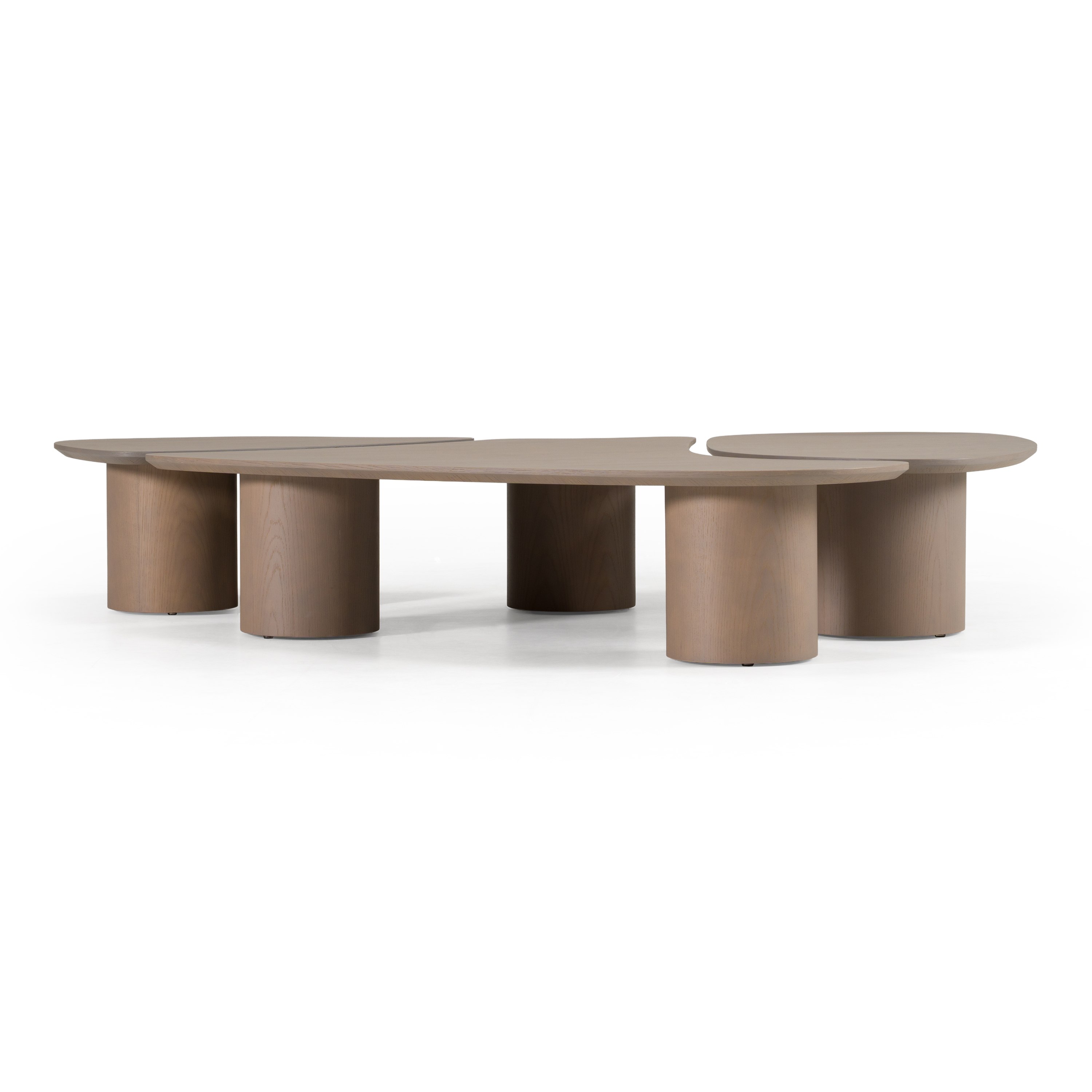 LA Furniture Connie Modern White Oak Nesting Coffee Table Set VGOD-LZ-370C-SET Contemporary Style by Vig Furnitrue Number 83163 Catch Home Goods