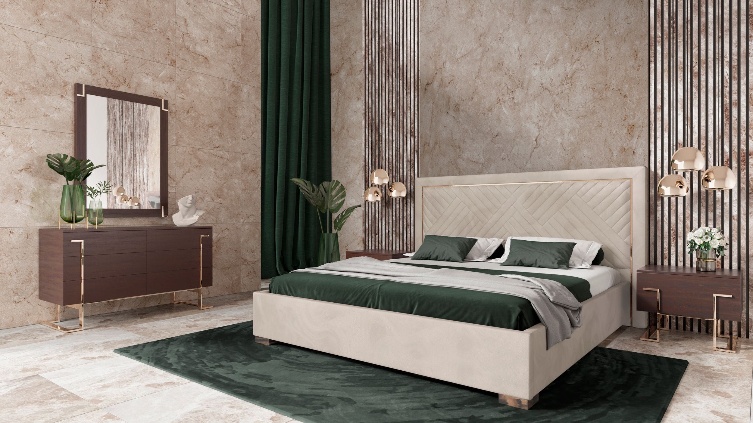 LA Furniture Corrico Eastern King Modern Q Bedroom Set VGVCBD1906-19-SET-Q Contemporary Style by Vig Furnitrue Number 80263 Catch Home Goods