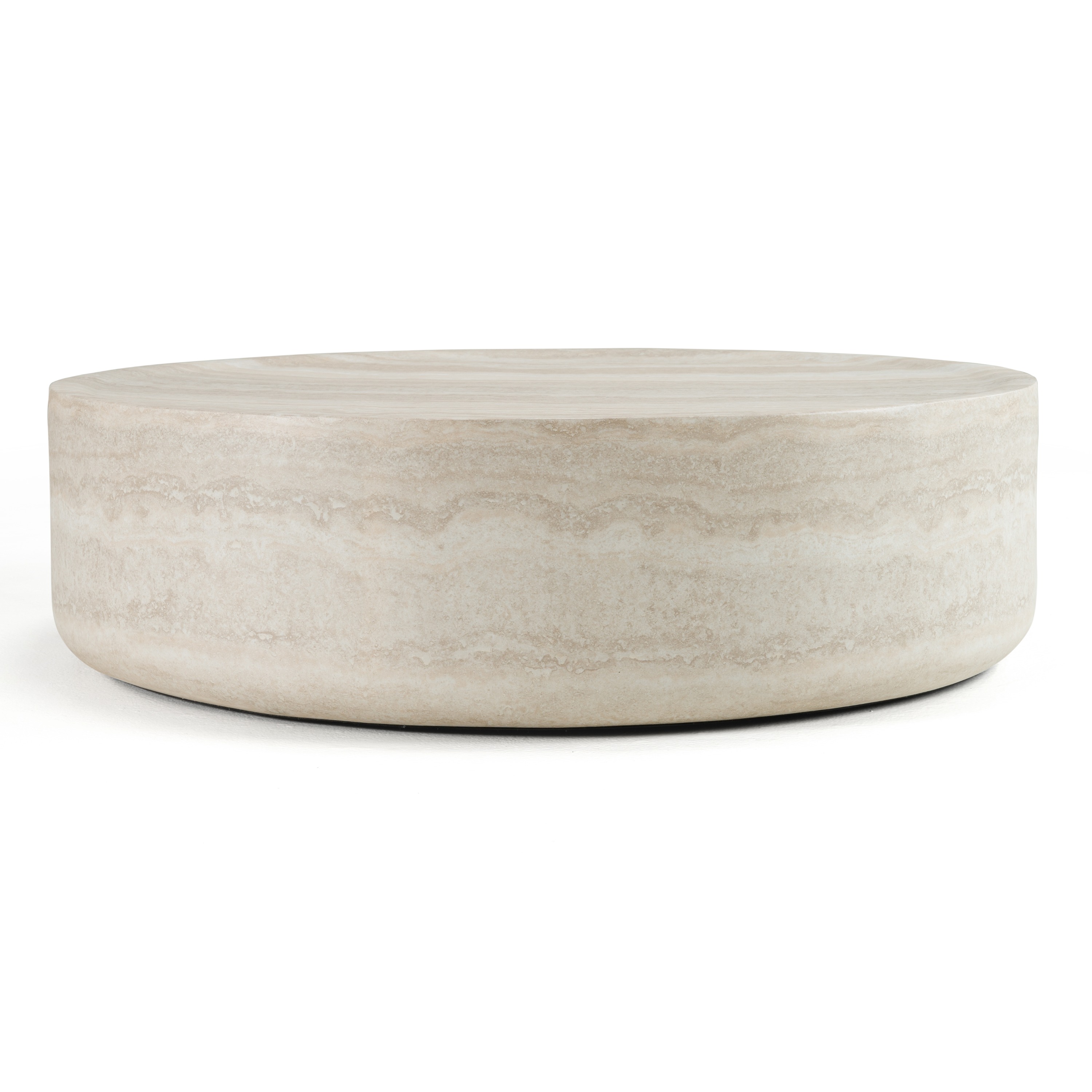 LA Furniture Cozad Modern Faux Travertine Round Coffee Table VGVC-CT25093 Contemporary Style by Vig Furnitrue Number 82690 Catch Home Goods