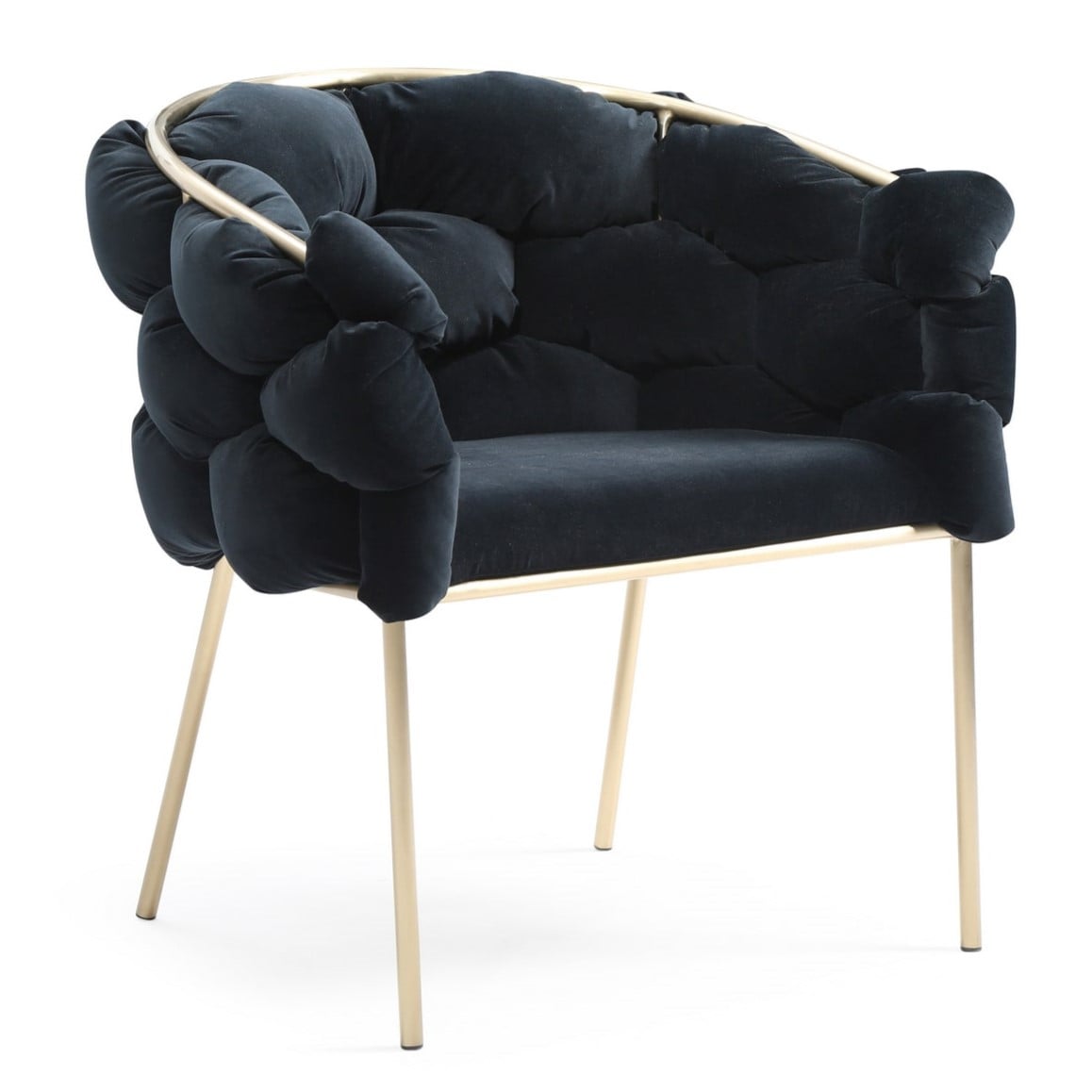 LA Furniture Debra Modern Black Velvet + Brushed Brass Dining Chair VGVCB202A Contemporary Style by Vig Furnitrue Number 77601 Catch Home Goods