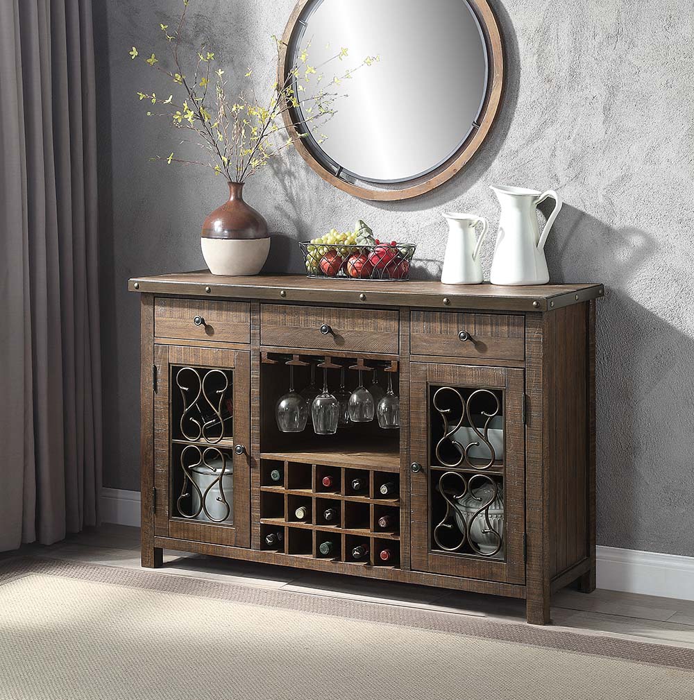 Acme Raphaela Server with Cup Holder & Wine Rack Model DN00983