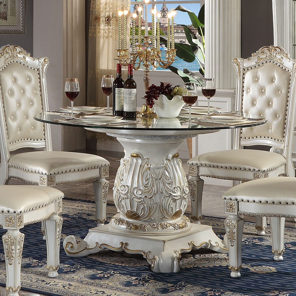 Acme Vendome Round Dining Table with Pedestal Base Model DN01524