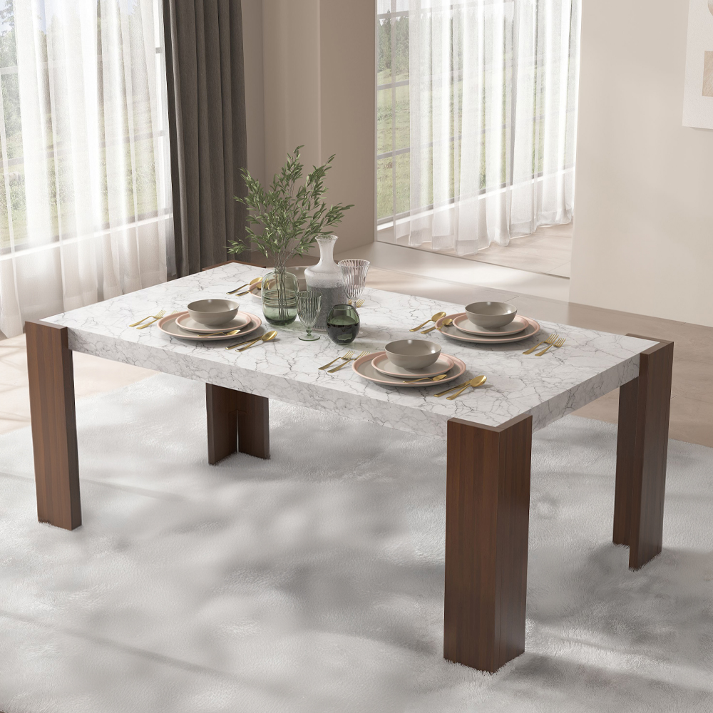 Acme Hettie Dining Table with Engineeed Stone Top Model DN02157