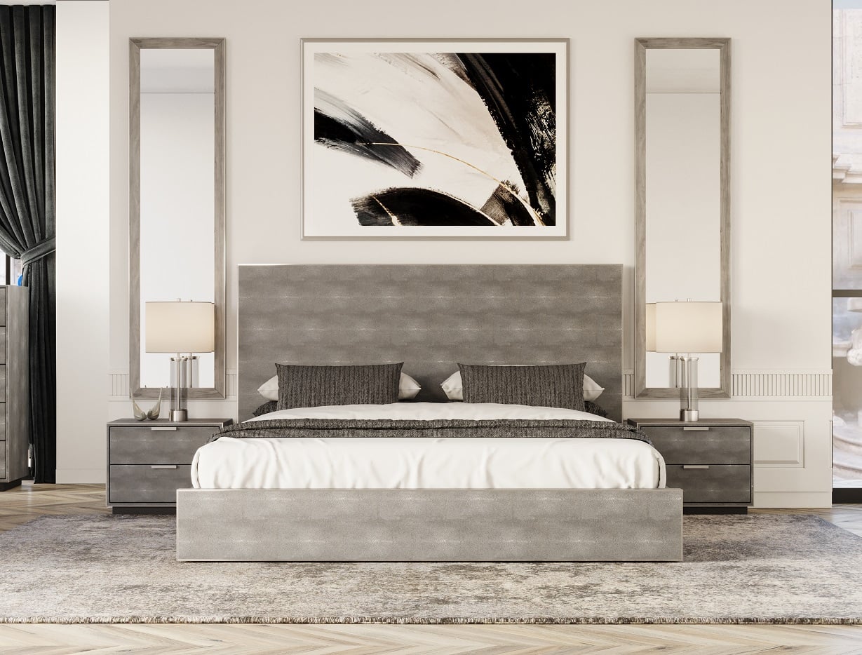 LA Furniture Dynasty Eastern King Modern Shagreen Bed VGVCBD2108-GRY-BED-EK-1 Contemporary Style by Vig Furnitrue Number 79091 Catch Home Goods
