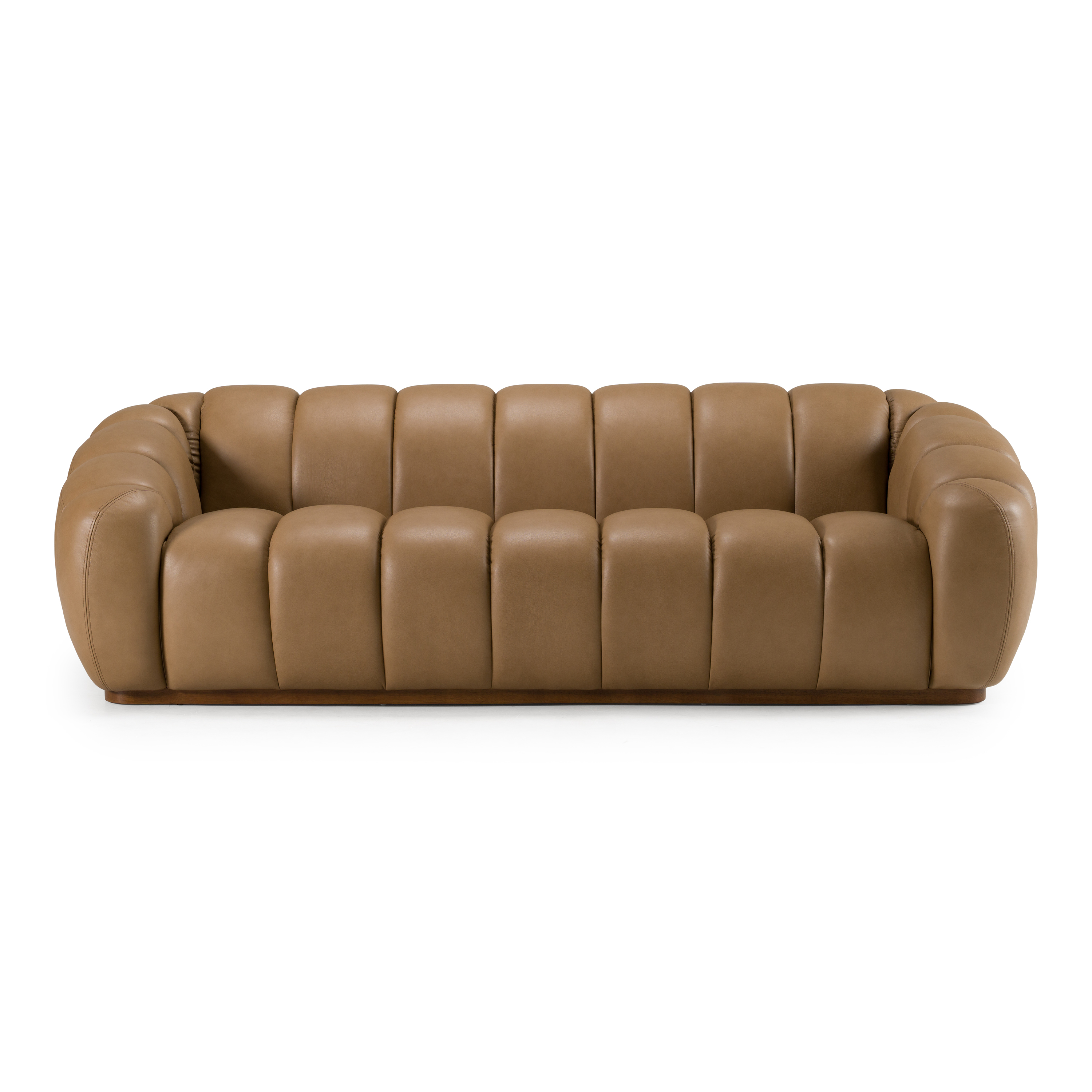 LA Furniture Ekwok Modern Tan Leather Sofa VGMB-24123-SOFA-TOAST Contemporary Style by Vig Furnitrue Number 83356 Catch Home Goods