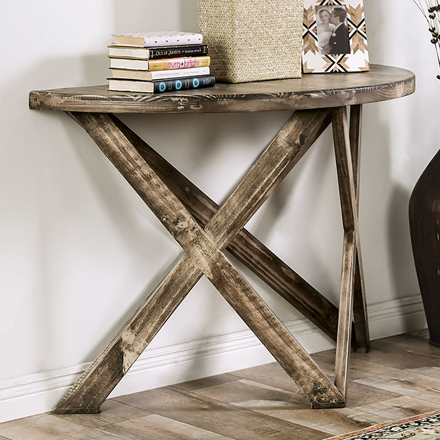 Furniture Of America Culver Rustic Ash Brown Sofa Table Model EM4003BR-S