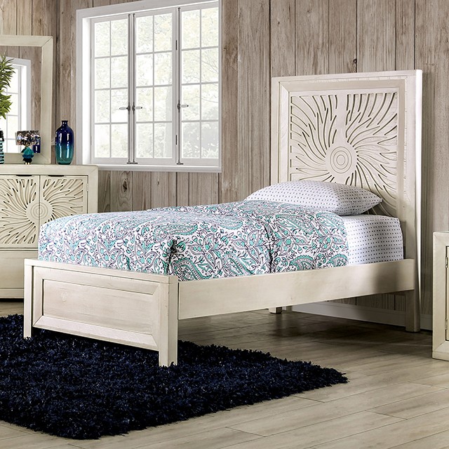 Furniture Of America Geneva Contemporary Ivory Bed Model EM7080IV-Twin Bed