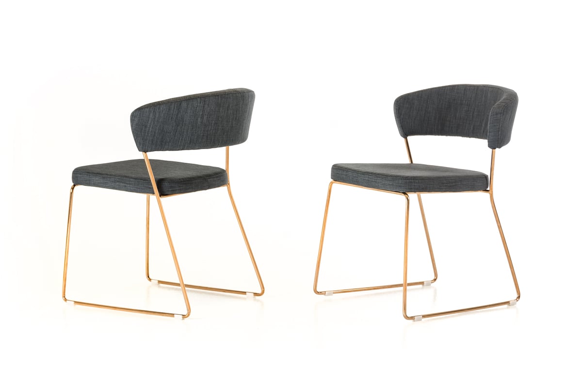 LA Furniture Ashland Modern Grey & Rosegold Dining Chair (Set of 2) VGEUMC-8349CH-G-GRY Contemporary Style by Vig Furnitrue Number 71290Z Catch Home Goods