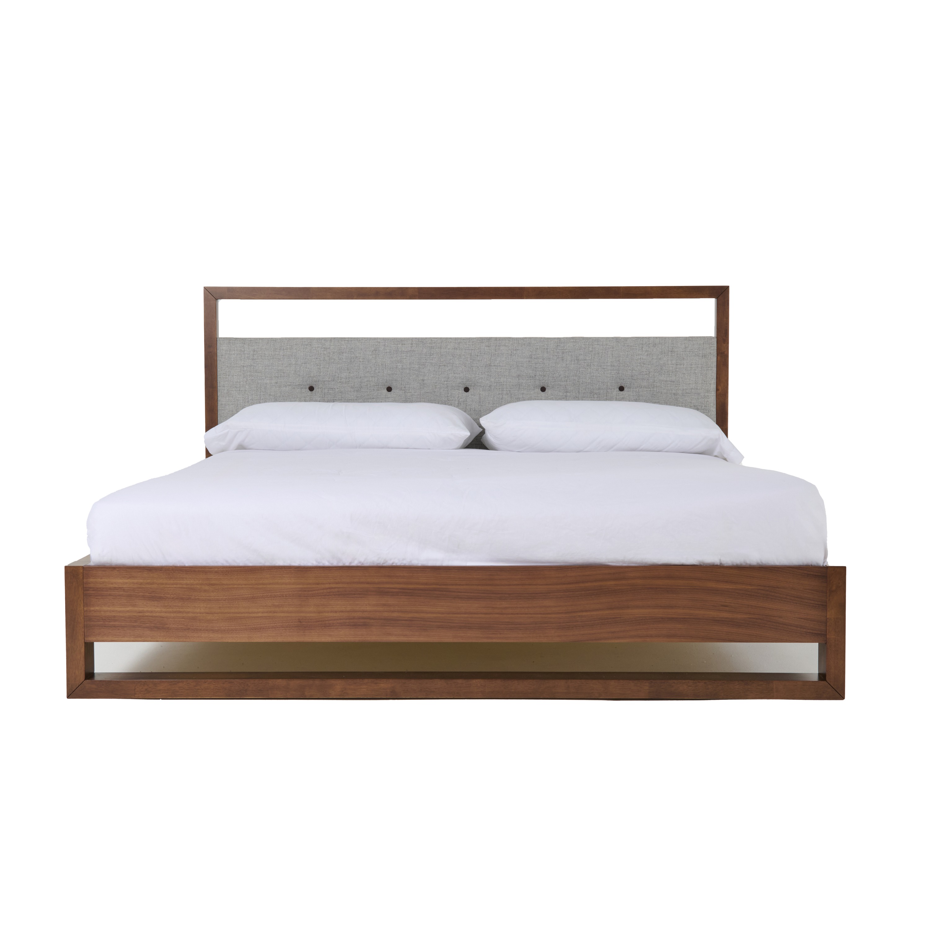 LA Furniture Queen Falcor Modern Grey Fabric & Walnut Veneer Bed VGMABR-107-BED-Q Contemporary Style by Vig Furnitrue Number 77541 Catch Home Goods