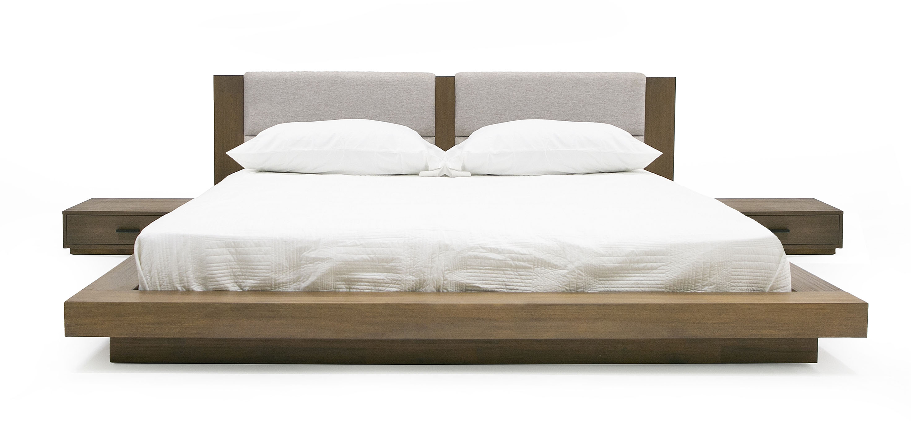 LA Furniture Queen Fantasia Contemporary Walnut & Grey Bed with Two Nightstands VGWDHL-W01-01-BED-2NS-LTWLT-Q Contemporary Style by Vig Furnitrue Number 78217 Catch Home Goods