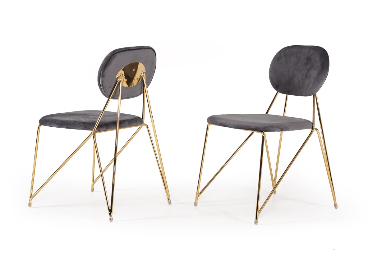 LA Furniture Carol Modern Grey Fabric Dining Chair (Set of 2) VGFH-FDC7020-GRY Contemporary Style by Vig Furnitrue Number 74550Z Catch Home Goods