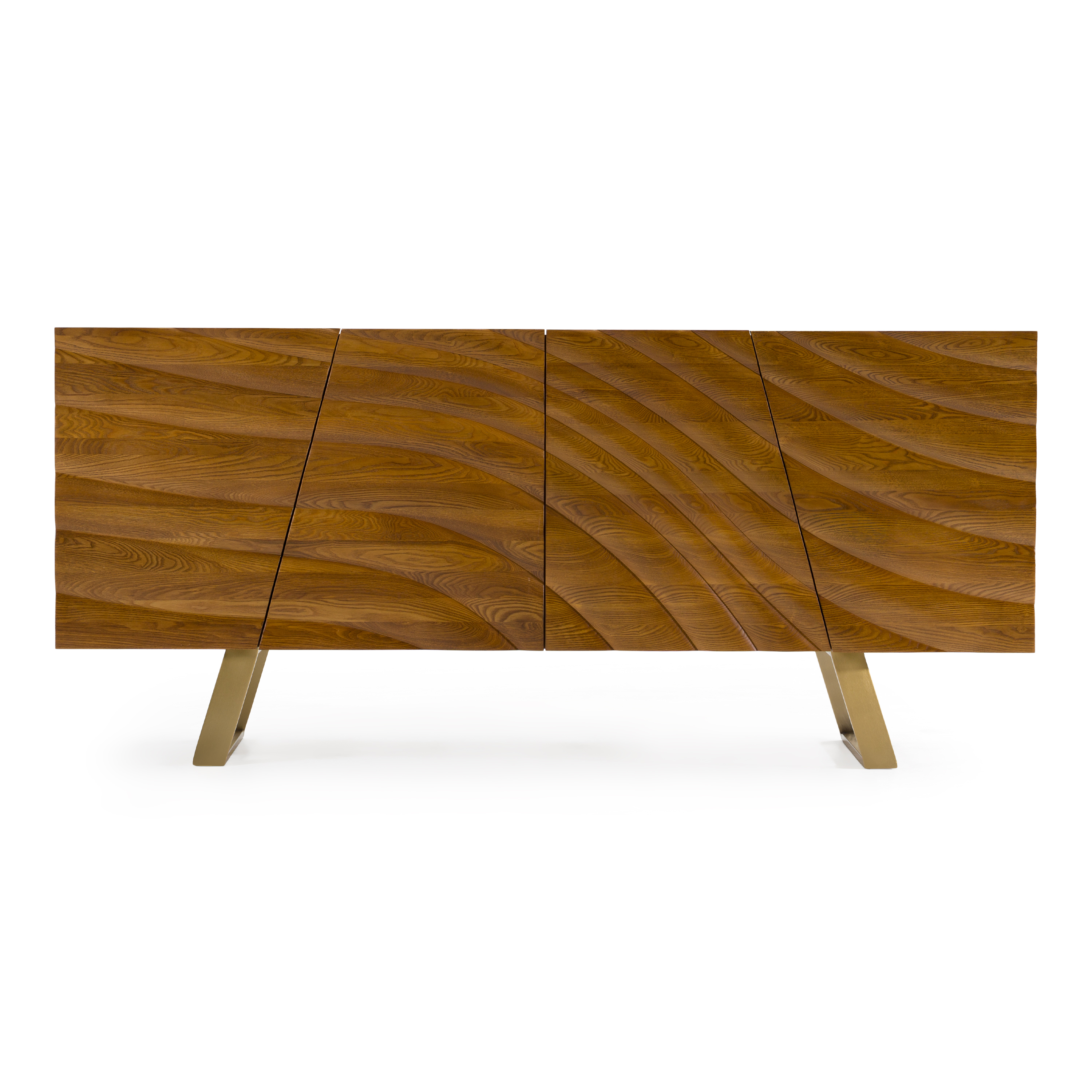 LA Furniture Finley Mid-Century Walnut & Gold Buffet VGCSSB-16050-GLD Contemporary Style by Vig Furnitrue Number 75422 Catch Home Goods