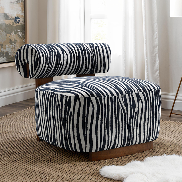 Furniture Of America Niobe Contemporary Midnight Blue Accent Chair Model FM-AC6007BL