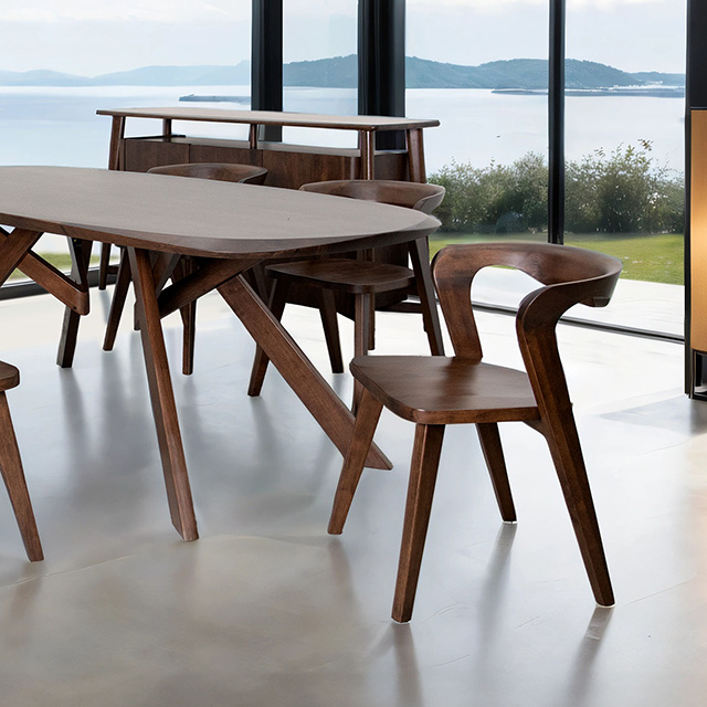 Furniture Of America Sargans Mid-Century Modern Rich Walnut Dining Table Model FM30006WN-OT