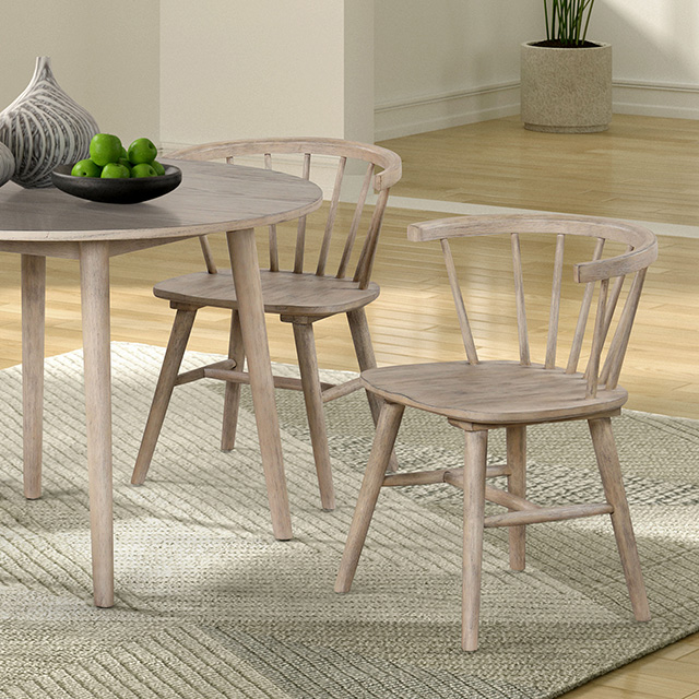 Furniture Of America Yate Mid-Century Modern Natural Oak Round Dining Table Model FM3102NT-RT