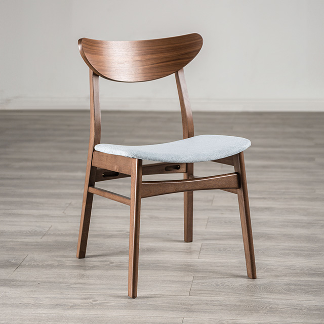 Furniture Of America Skien Mid-Century Modern Walnut/Light Gray Side Chair (2/Ctn) Model FM3210WN-SC-2PK