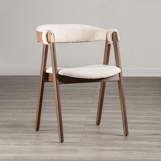 Furniture Of America Ebikon Mid-Century Modern Walnut/Beige Side Chair (2/Ctn) Model FM3211WN-SC-2PK