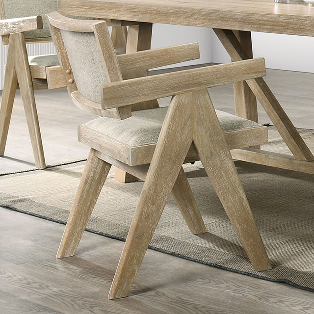 Furniture Of America Guisborough Contemporary Oak Arm Chair Model FM3221AK-AC-2PK