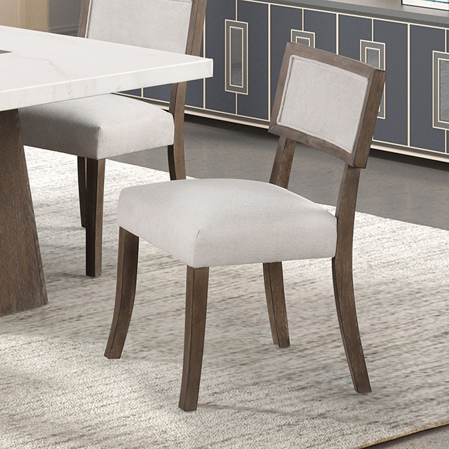 Furniture Of America Grasten Contemporary Dark Walnut/Light Gray Side Chair (2/Ctn) Model FM3332DB-SC-2PK