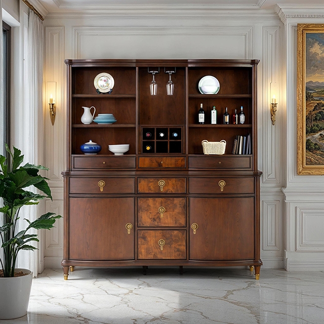 Furniture Of America Westerham Transitional Dark Cherry Hutch, Buffet Model FM34001CH-HB-SET