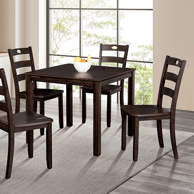Furniture Of America Lubbock Transitional Expresso 5 Pc. Dining Table Set Model FM3419EX-T-5PK-Chair